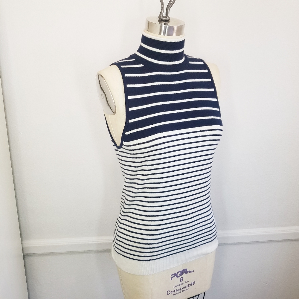 🌸 La Ligne | Striped Sleeveless Turtleneck M